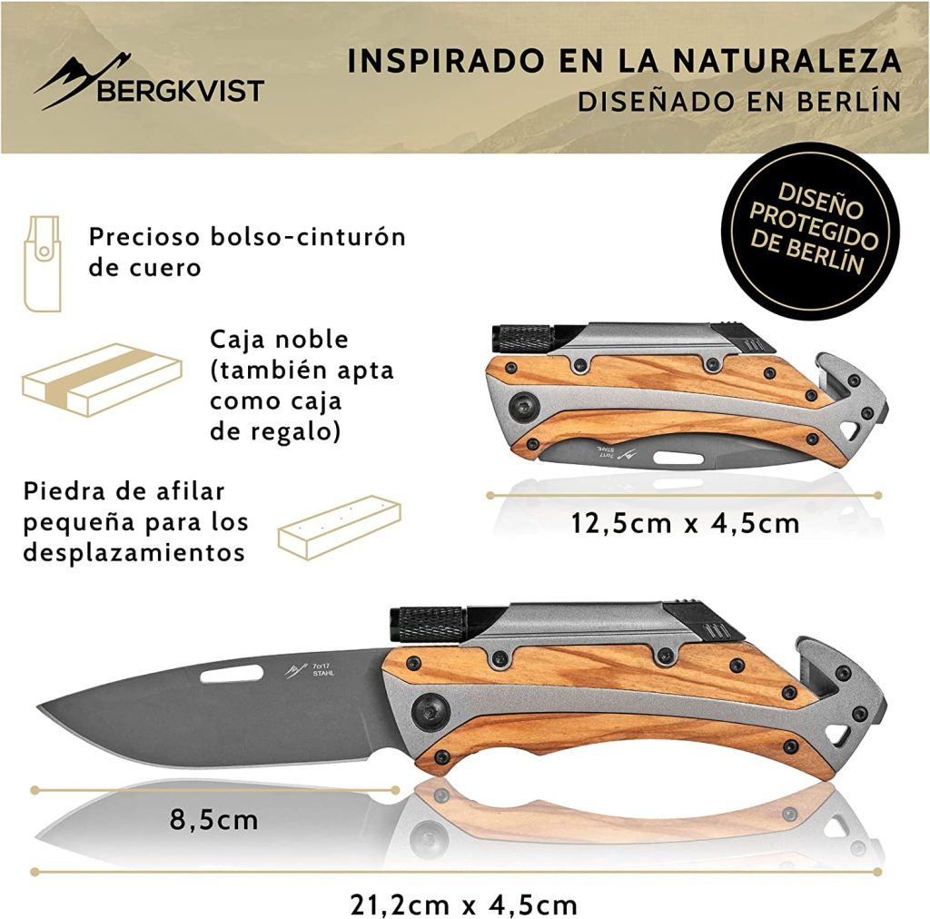 Elementos en la presentación del cuchillo para acampar Bergkvist-K30 Plus